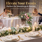 🌸 50% OFF! ✨ Gold-Tone Decorative Hoop with Wooden Stand – Customizable Table Centerpiece with LED String, Reusable Design for Flowers, Ribbon & Greenery – Elegant Iron & Pine Wood Craft for Events & Everyday Decor 🎀