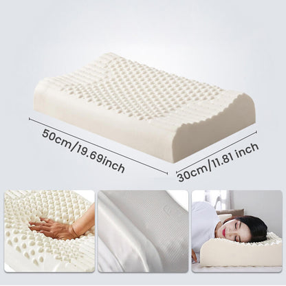 Latex Pillow Slow Rebound Memory Foam Pillow Cervical Protection Pressure Relief for Side Back Tummy Sleepers