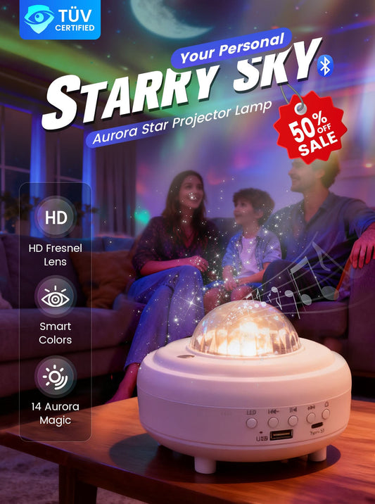 📢📢50 % OFF !!🎅 Northern Lights Aurora Projector – Enjoy the starry sky at home ✨