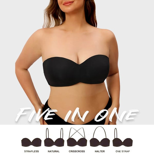 🔥Two for one🔥Full Support Non-Slip Convertible Bandeau Bra