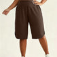 👩‍🦱🩳 Plus Size High Waist Bermuda Shorts – loose fit, split leg, pockets. 50% OFF! 🔥
