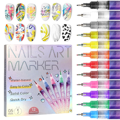 ⏰CHRISTMAS SPECIAL⏳12 Colors Nail Art Pens Set🎨💅