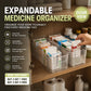 🔥 Transparent Expandable Medicine Organizer — expandable, perfect for a tidy medicine cabinet 💊🗄️