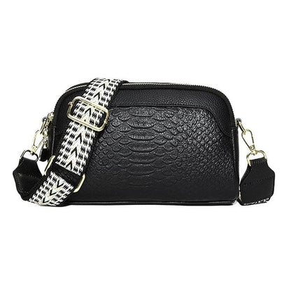 Women Cowhide Alligator Pattern Crossbody Bag