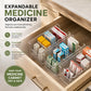 🔥 Transparent Expandable Medicine Organizer — expandable, perfect for a tidy medicine cabinet 💊🗄️