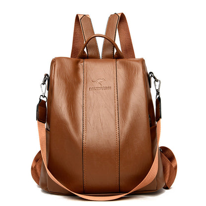 🎒50% OFF!✨Ladies' Large Capacity Backpack – Stylish, PU Leather, User-Friendly 👜