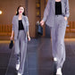Simple Buttoned Flowy Blazer Suit（50% OFF）