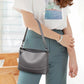 Fashionable shoulder bag with a crocodile print