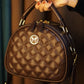 Women's Top-Handle Crossbody Bag with Diamond Lattice Pattern