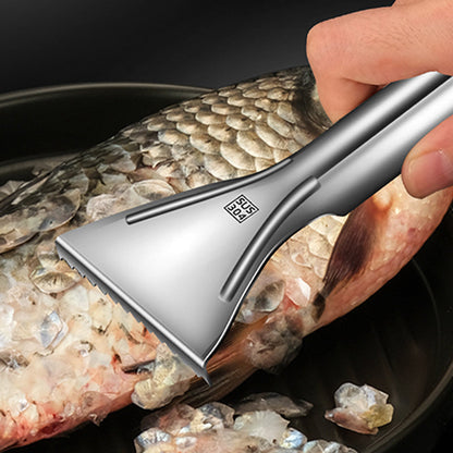 🐟 HOT SALE - BUY 2 GET 1 FREE! ✨ Sharp Stainless Steel Fish Scaler - Ergonomic Non-Slip Handle with Efficient Descaling for Easy Kitchen Prep 🔪🧤