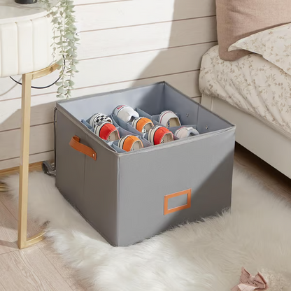 ⏰🔥LIMITED TIME 50% OFF! 👟 Fabric Shoe Organizer Storage Box – Foldable, Large Capacity, Dustproof & Breathable for Closet & Bedroom 🧺✨