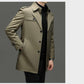 Elegant Gentleman Men's Medium-Length Trench Coat with Detachable Lining