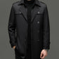 Elegant Gentleman Men's Medium-Length Trench Coat with Detachable Lining
