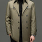 Elegant Gentleman Men's Medium-Length Trench Coat with Detachable Lining