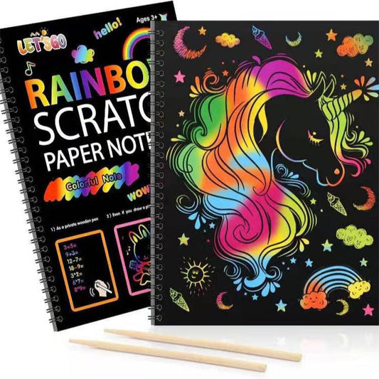 ⏳Limited-time 49% off⏰ Rated 5/5 by 10,000+ Users Creative Rainbow Scratch Art Notebook