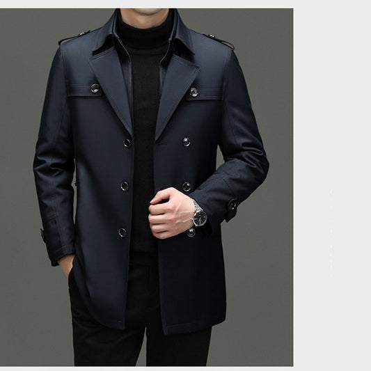 🔥 50% OFF! ✨ Men's Long Trench Coat - Removable Lining, Windproof and Water-Repellent, Classic and Practical 🧥🌂