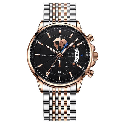 📢📢70 % OFF !!🎅Men's watch with globe motif in maritime style