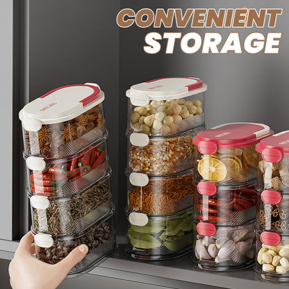 🧂 50% OFF NOW! 🫙 Multi-layer Sealed Spice Organizer – Airtight, Space-Saving & Transparent for Easy Kitchen Storage 🌶️📦✨