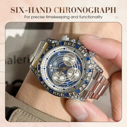 🔎【Precision Craftsmanship】⌚TINAIBIN Twelve Zodiac Signs & Starry Sky Diamond Automatic Skeleton Men's Watch