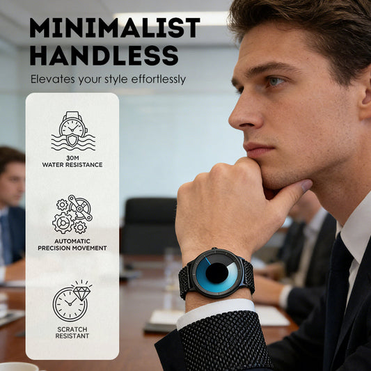 ⏳Limited-time 60% off⏰Men’s Futuristic Minimalist Watch with Creative Rotating Disk Dial⌚