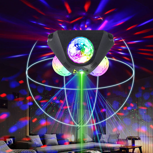 💃3-Ball Sound-Activated Laser Party Light🕺