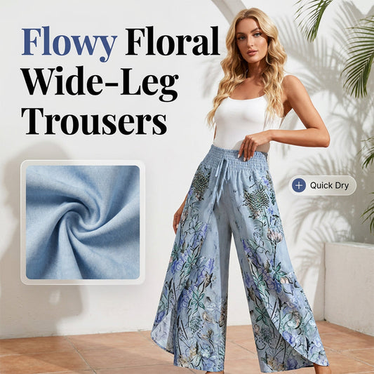 ⏰🔥LIMITED TIME 50% OFF! 🌷 Women’s Printed Wide-Leg Drawstring Trousers – Lightweight, Breezy & Perfect for Summer Outfits ✨💃