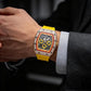 ⏳Time-Limited Special⏰Luxury Men's Tonneau-Shaped Watch with Rhinestone Embellishment