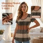 👕 LIMITED-TIME 50% OFF! ✨ Women's Plus Size Pleated T-Shirt – Flowy, Color Block, Chic 💜