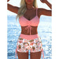 Women's Drawstring Bikini Set with Boy Shorts