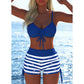Women's Drawstring Bikini Set with Boy Shorts
