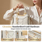 👜50% OFF!✨Women's V-Stitched Satchel – Gold Hardware, Multi-Compartment, Top-Handle 🌸