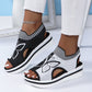 📢📢40% OFF !! ⏰Women Fly-Knit Peep-Toe Platform Wedge Sandals, Breathable Arch Support Cushioned Slip-On Summer Beach Holiday Shoes