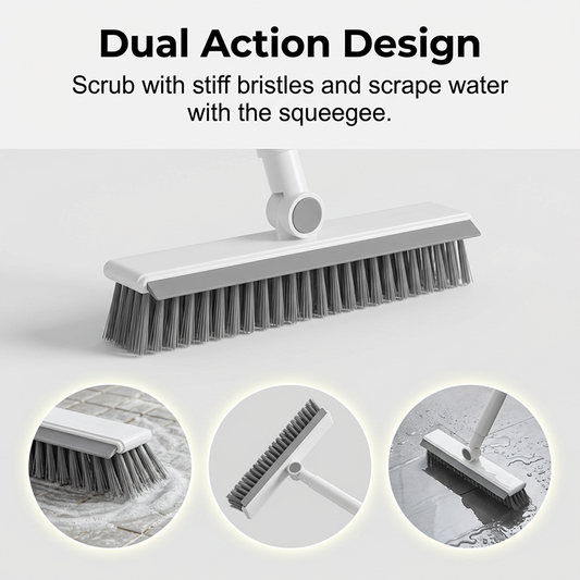 🔥2-in-1 Grout & Corner Scrubber Brush with Squeegee🧹