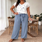 👗 LIMITED-TIME 50% OFF! ✨ Casual Printed Wide-Leg Jumpsuit with Belt – V-Neck, Waist Tie, Versatile Style 🌸