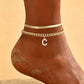 📢📢50% OFF !! ⏰ ✨ Dainty Layered Gold Initial Anklets – Elegant Design, Lightweight & Adjustable – Perfect for Everyday Charm & Gifting 💛