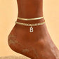 📢📢50% OFF !! ⏰ ✨ Dainty Layered Gold Initial Anklets – Elegant Design, Lightweight & Adjustable – Perfect for Everyday Charm & Gifting 💛