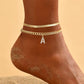 📢📢50% OFF !! ⏰ ✨ Dainty Layered Gold Initial Anklets – Elegant Design, Lightweight & Adjustable – Perfect for Everyday Charm & Gifting 💛