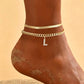 📢📢50% OFF !! ⏰ ✨ Dainty Layered Gold Initial Anklets – Elegant Design, Lightweight & Adjustable – Perfect for Everyday Charm & Gifting 💛