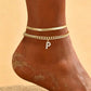 📢📢50% OFF !! ⏰ ✨ Dainty Layered Gold Initial Anklets – Elegant Design, Lightweight & Adjustable – Perfect for Everyday Charm & Gifting 💛