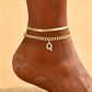 📢📢50% OFF !! ⏰ ✨ Dainty Layered Gold Initial Anklets – Elegant Design, Lightweight & Adjustable – Perfect for Everyday Charm & Gifting 💛