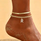 📢📢50% OFF !! ⏰ ✨ Dainty Layered Gold Initial Anklets – Elegant Design, Lightweight & Adjustable – Perfect for Everyday Charm & Gifting 💛