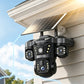 📡 Triple lens. Zero blind spots. Full coverage. Solar‑powered WiFi security camera — one device, three views. ☀️