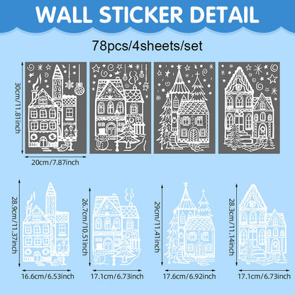 ⏳LAST DAY SALE!🎁🎄 Christmas Village Window Sticker Set