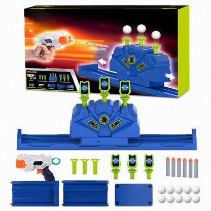 Electric Hovering Ball Target Shooting Game Set with Toy Guns and Floating Balls Glow in the Dark Electronic Target for Kids