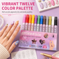 💅 12-Color Nail Art Pens | 0.7mm Detail Tips