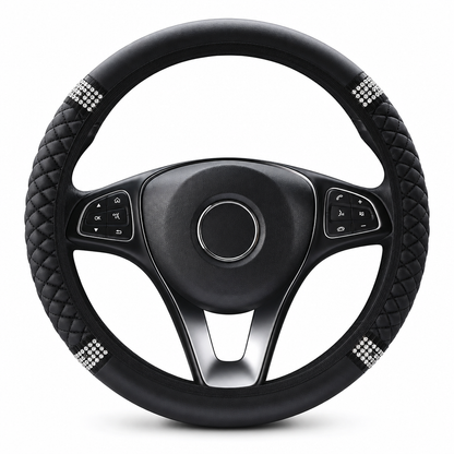 💎 50% OFF NOW! ✨ Rhinestone Steering Wheel Cover – Luminous Crystals, Quilted PU Leather & Breathable Grip – Universal Fit with 11 Colors 🚗