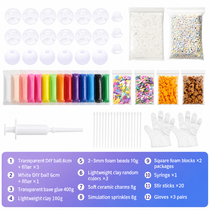 🎨 50% OFF! 🧸 DIY Clay Squeeze Ball Kit – Stress relief & handmade fun for kids ✨