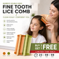 🎋 50% OFF! Bamboo Styling Double-Sided Fine Teeth Comb | Removes Lice & Dandruff | Ergonomic Grip | All Hair Types | For Adults, Kids & Pets 🌿✨