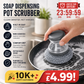 🧽 BUY 1 GET 1 FREE! 🍳 Soap-Dispensing Scrubber Brush – Press Dispense, Detachable, Durable ✨