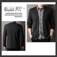 Men's Fake Two Piece Shirt Collar Knitted Cardigan